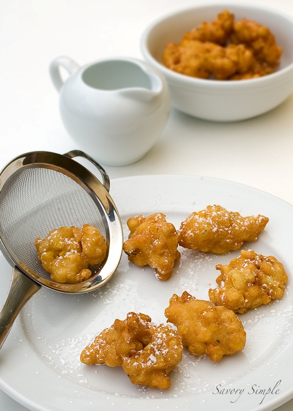 Spicy maple corn fritters