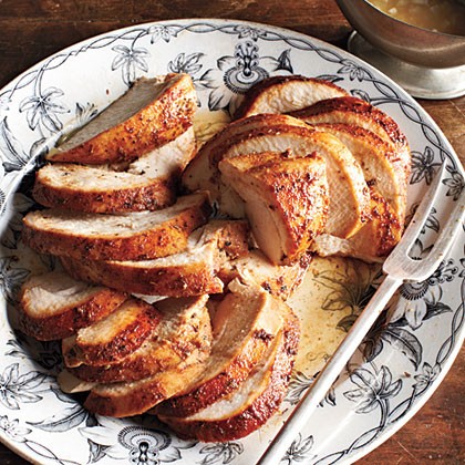 Spicy maple turkey breast with quick pan sauce