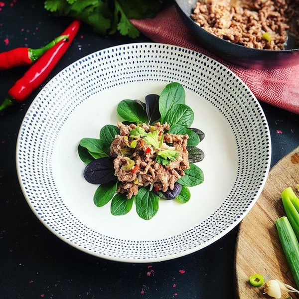 Spicy minced duck (Laab)