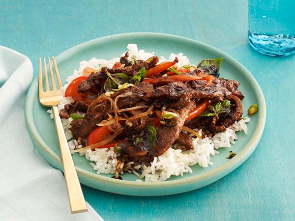 Spicy mint beef