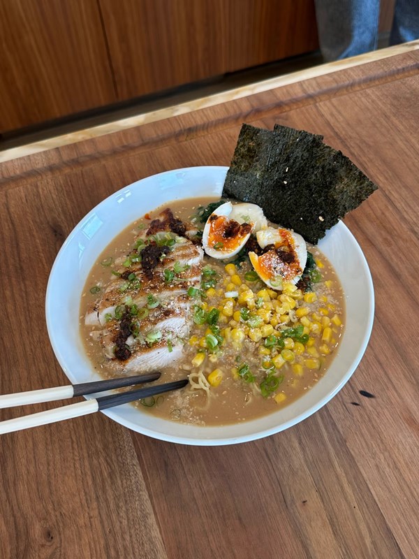 Spicy miso chicken ramen