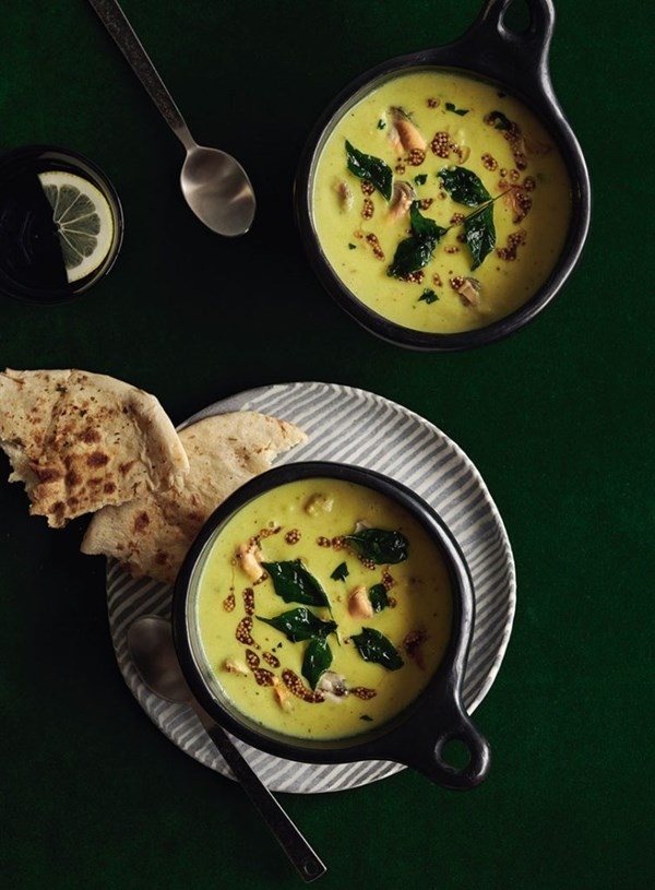 Spicy mussel, celeriac & cauliflower chowder
