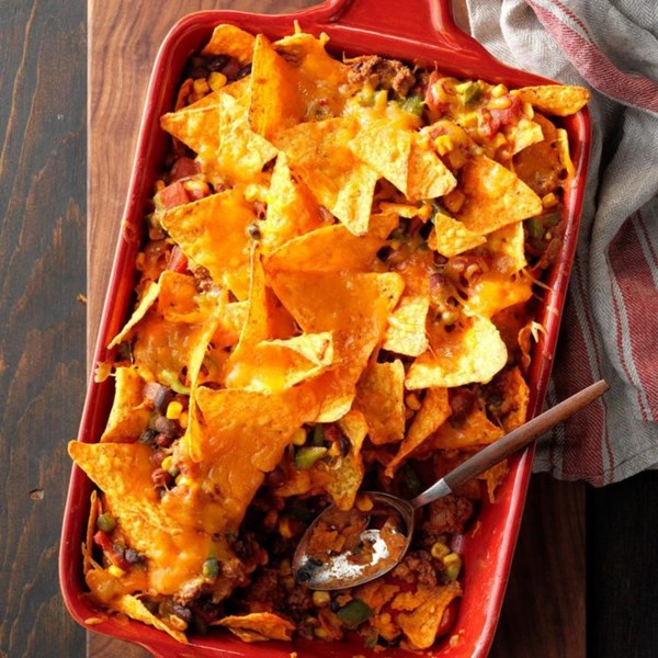 Spicy nacho bake