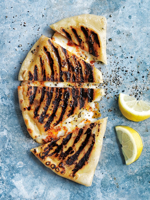 Spicy nduja and cheese gozleme