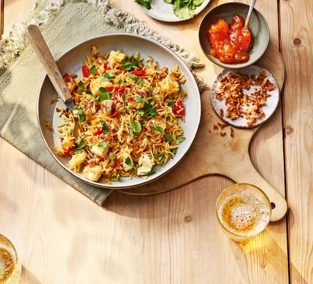 Spicy paneer fried rice
