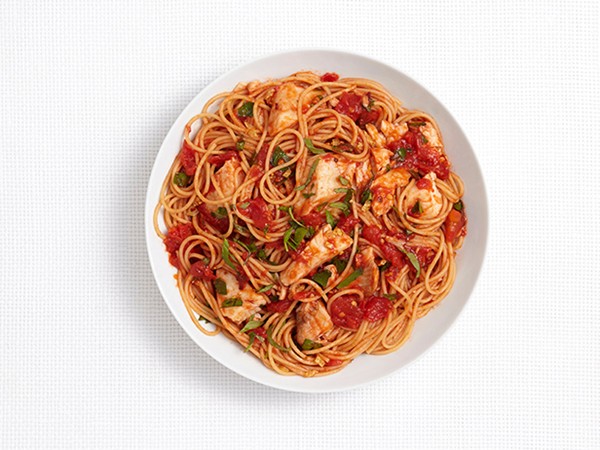 Spicy pasta with tilapia