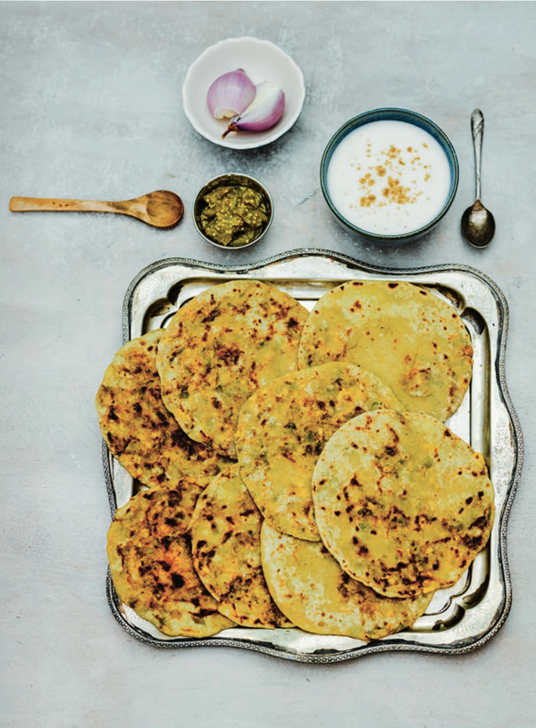 Spicy pea & paneer paratha (Matar paneer paratha)