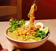 Spicy peanut butter & corn ramen