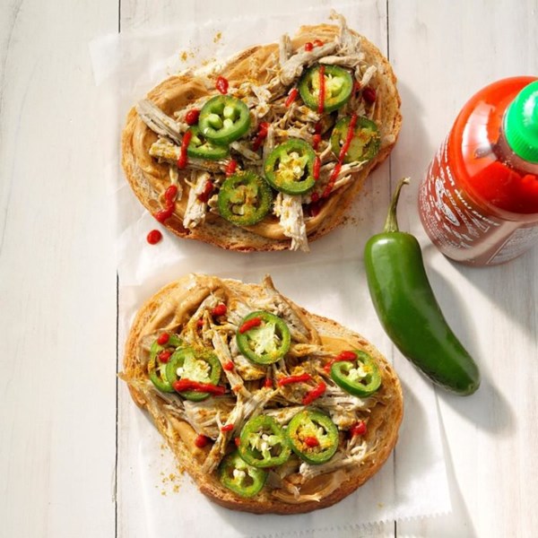 Spicy peanut butter & pork sandwich