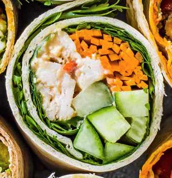 Spicy peanut chicken wraps