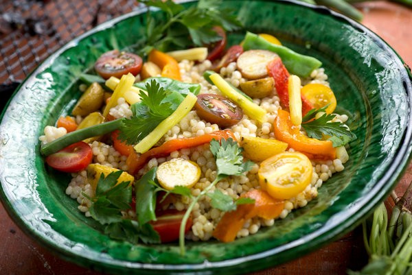 Spicy pearl couscous salad