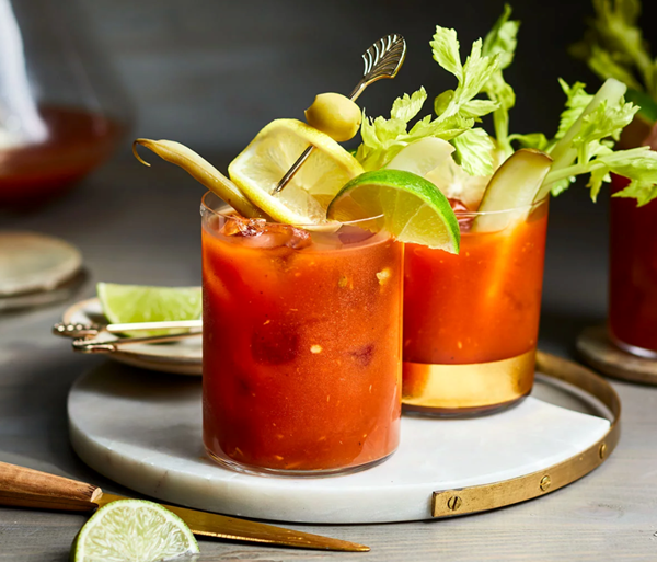 Spicy pickled Bloody Marys