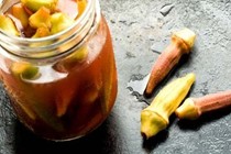 Spicy pickled okra