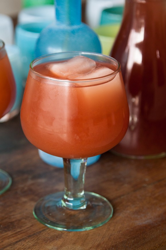 Spicy pomegranate guava margaritas