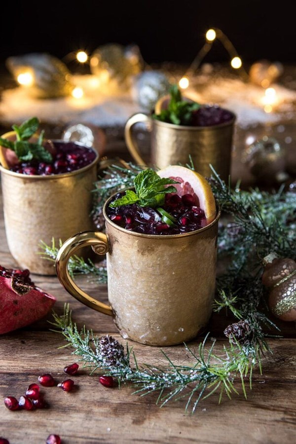 Spicy pomegranate Moscow mule