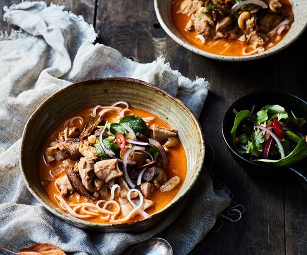 Spicy porcini & chicken Thai coconut curry