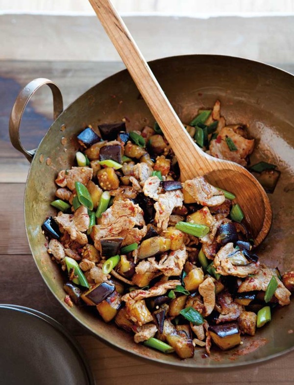 Spicy pork & eggplant stir-fry