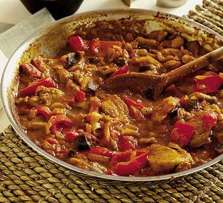 Spicy pork and aubergine