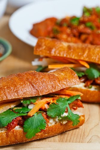 Spicy pork bulgogi banh mi