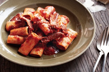 Spicy pork ragu with rigatoni