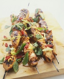 Spicy pork satay
