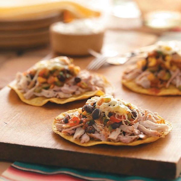 Spicy pork tostadas