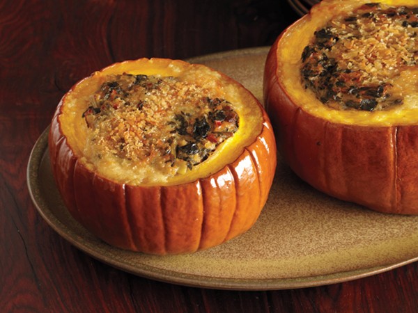 Spicy pumpkin and collards
