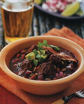 Spicy red pork and bean chili