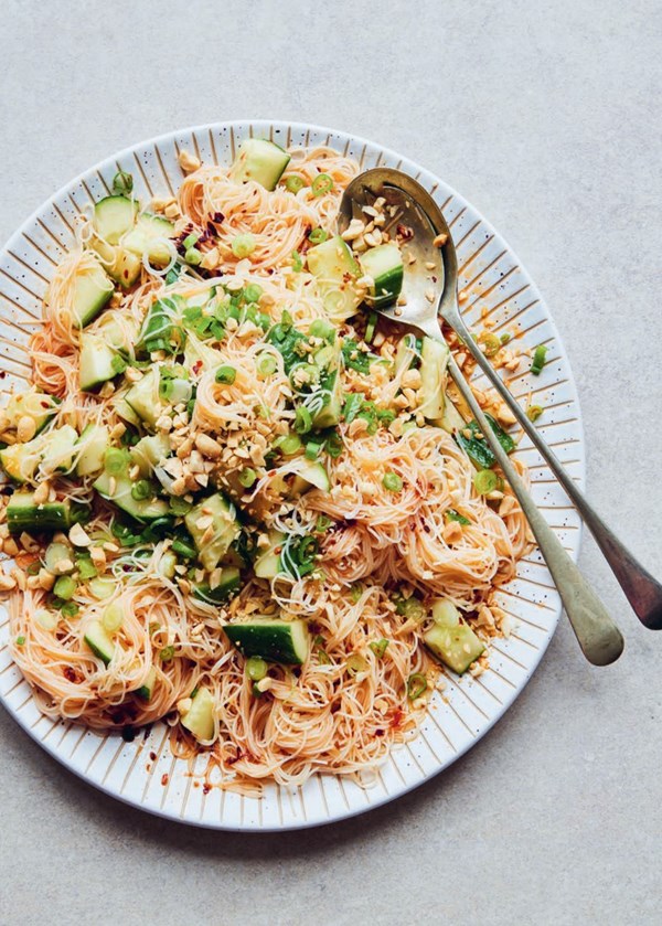 Spicy rice noodle and cucumber salad recipe Eat Your Books