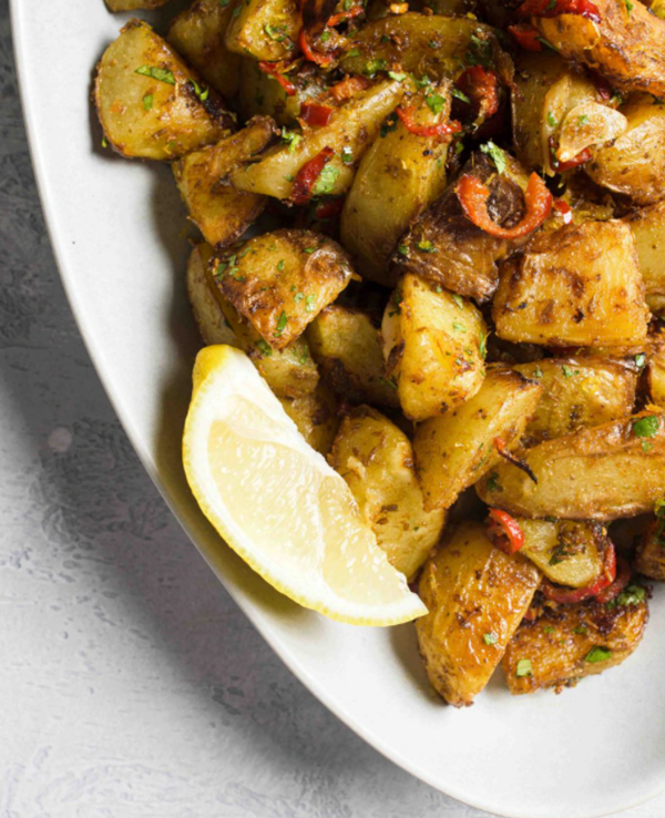 Spicy roasted potatoes with cumin, lemon and cilantro