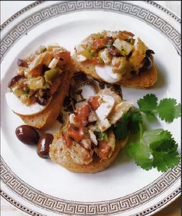 Spicy roasted vegetable and tuna canapés