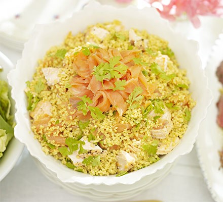 Spicy salmon tabbouleh