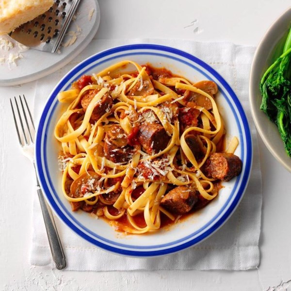 Spicy sausage fettuccine 