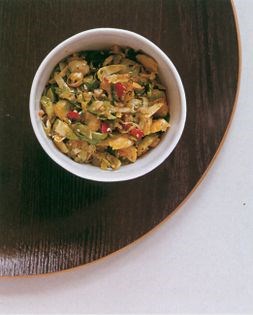 Spicy sesame wok-fried Brussels sprouts