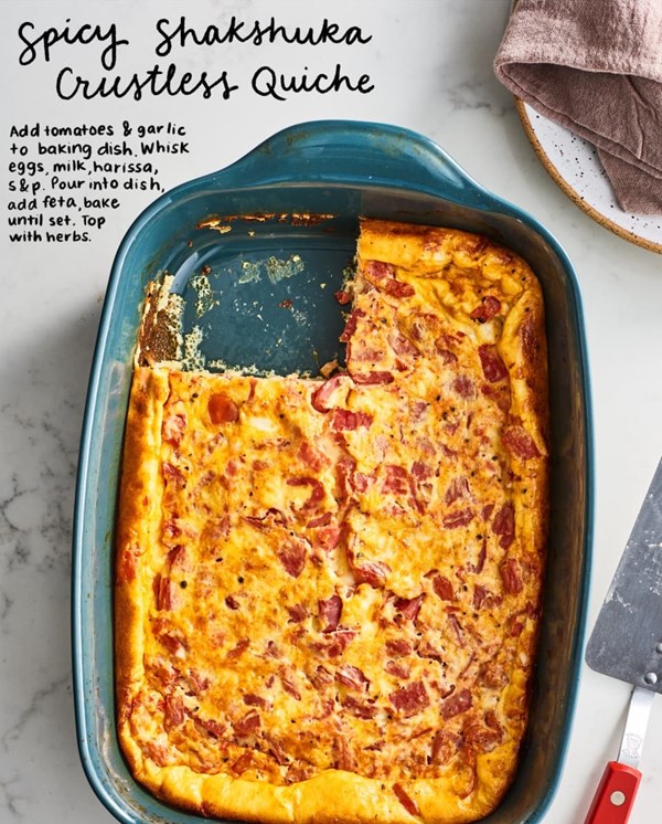 Spicy Shakshuka crustless quiche