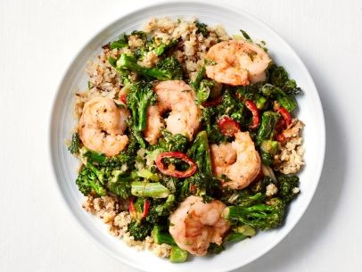 Spicy shrimp and broccolini stir-fry