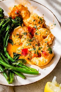 Spicy shrimp Francese with Calabrian chili