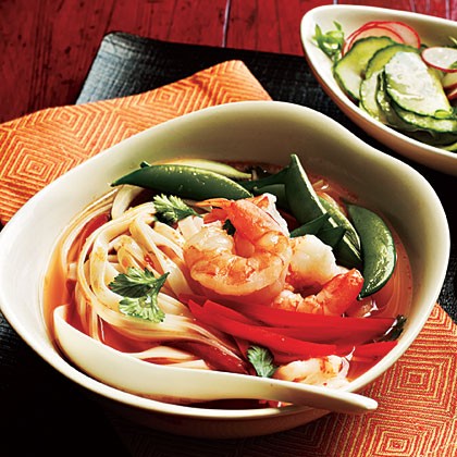 Spicy shrimp noodle bowl