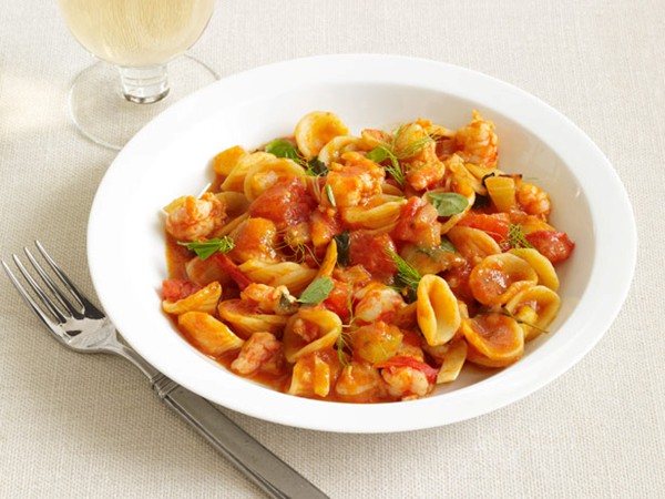 Spicy shrimp orecchiette