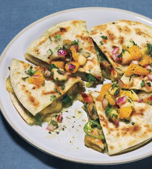 Spicy shrimp quesadillas