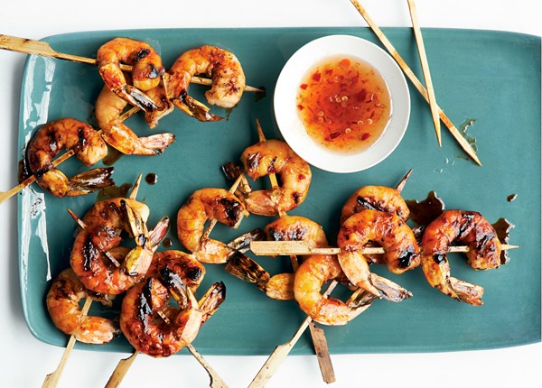 Spicy shrimp skewers