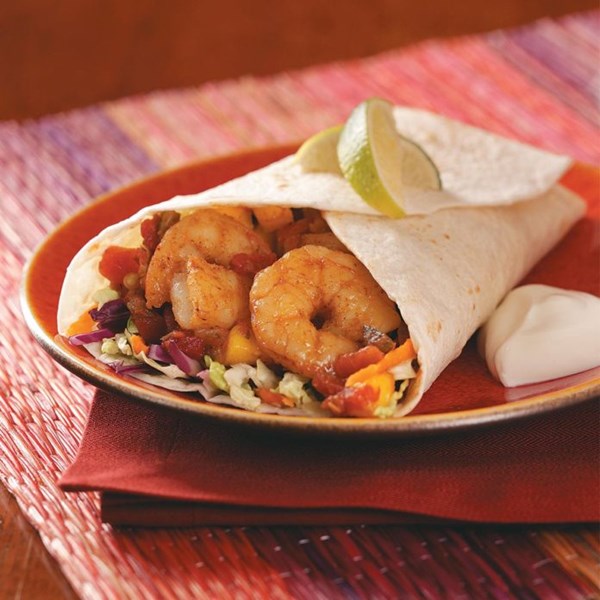 Spicy shrimp wraps