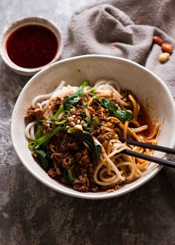 Spicy Sichuan noodles (Dan dan noodles)