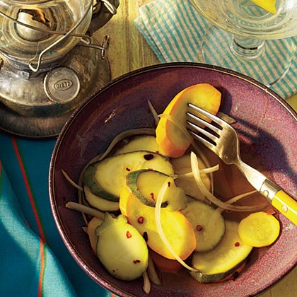 Spicy squash pickles