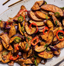 Spicy stir fried eggplant