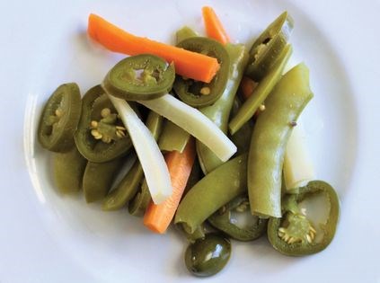 Spicy sugar snap pea pickles
