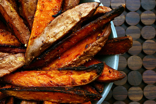 Spicy sweet potato wedges + five etceteras