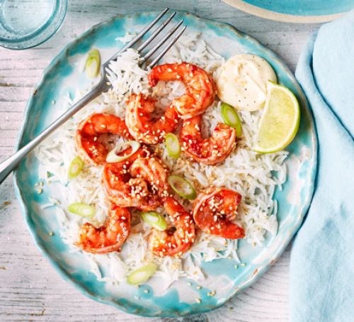 Spicy tamarind prawns 