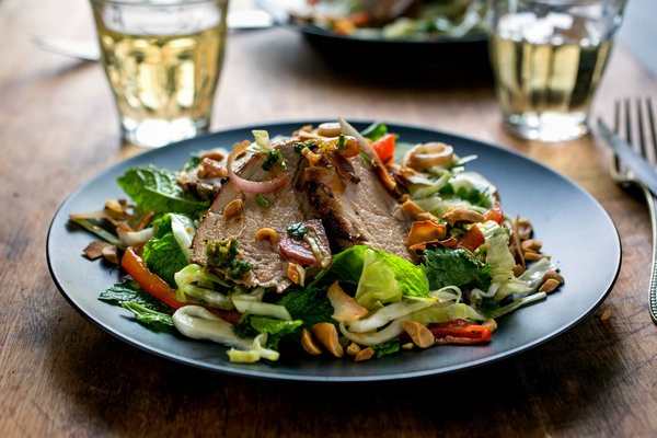 Spicy Thai pork tenderloin salad