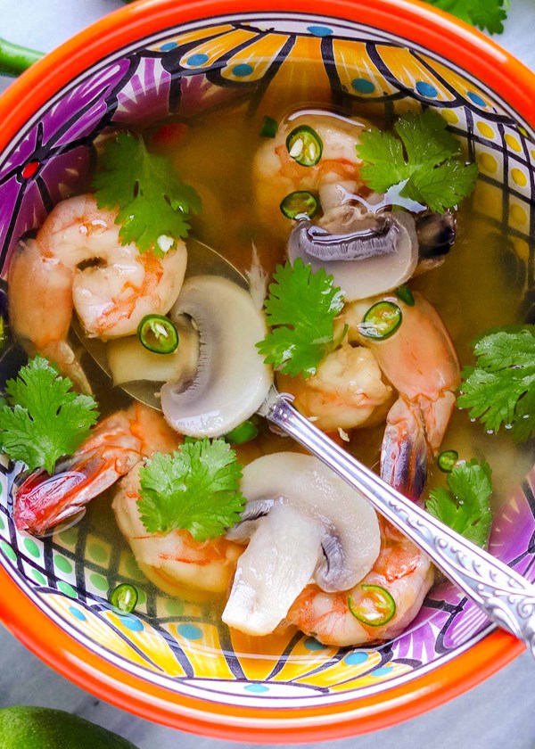 Spicy Thai soup with shrimp (Tom yum soup)